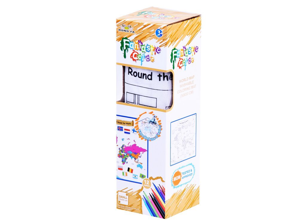 Mazgājama krāsojamā grāmatiņa PASAULES KARTE + marķieri