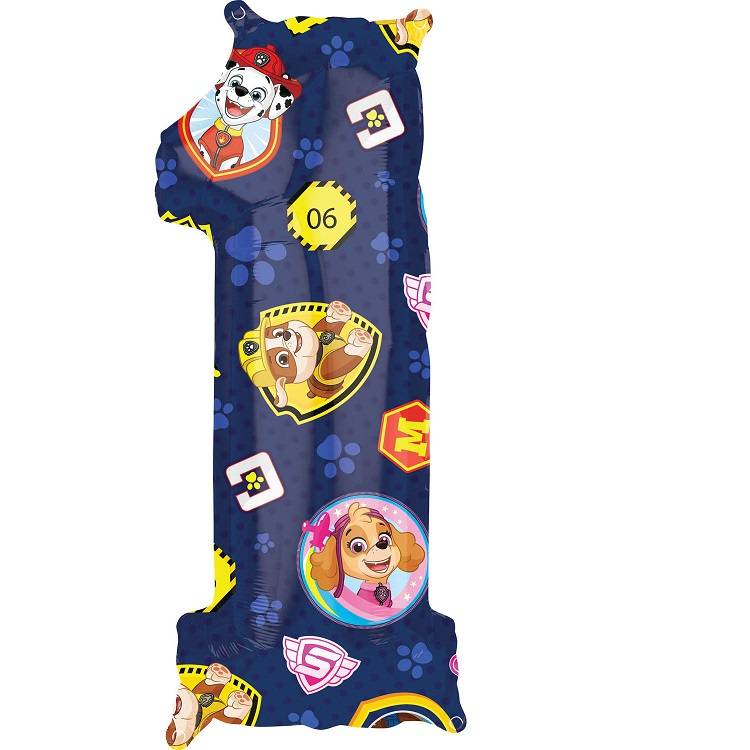 Cipara 1 folija balons ar Ķepu patruļu, 45 x 66 cm