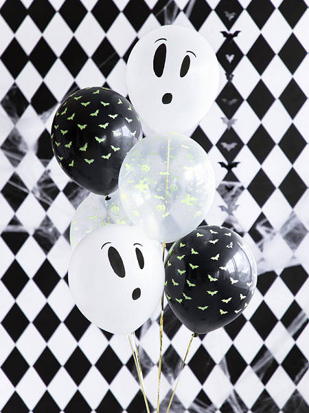 UV baloni Halloween Boo!, Mix, 27cm, 3 gab