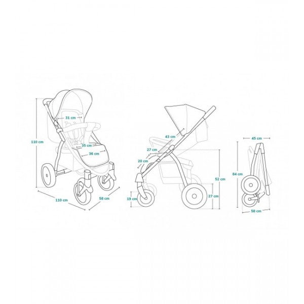 Lionelo ANNET TOUR grey stone - līdz 22 kg