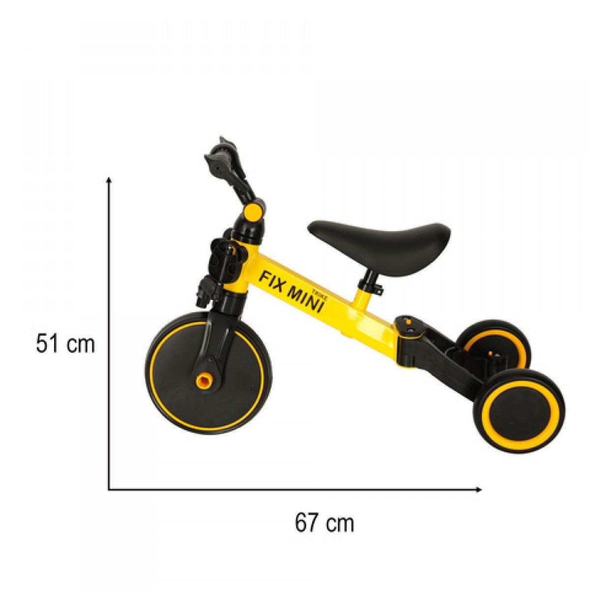 Велосипед 3-в-1 TRIKE FIX, желтый-KIK