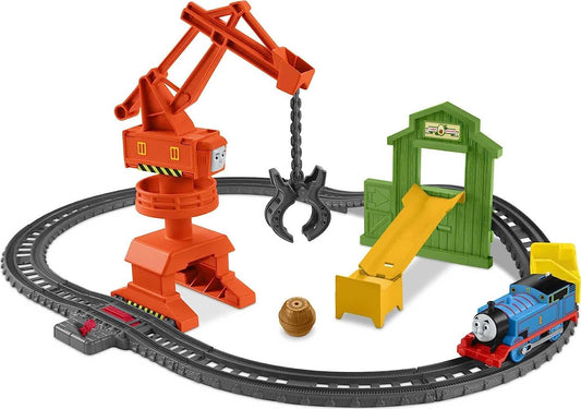 Thomas &amp; Friends Cassia Crane &amp; Cargo Set, motorized train and track set