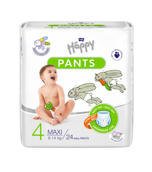 HAPPY PANTS MAXI panties for babies, size 4 (8-14 kg) 24 pcs.