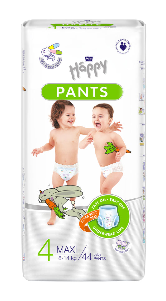 HAPPY PANTS MAXI panties for babies, size 4 (8-14 kg) 44 pcs.