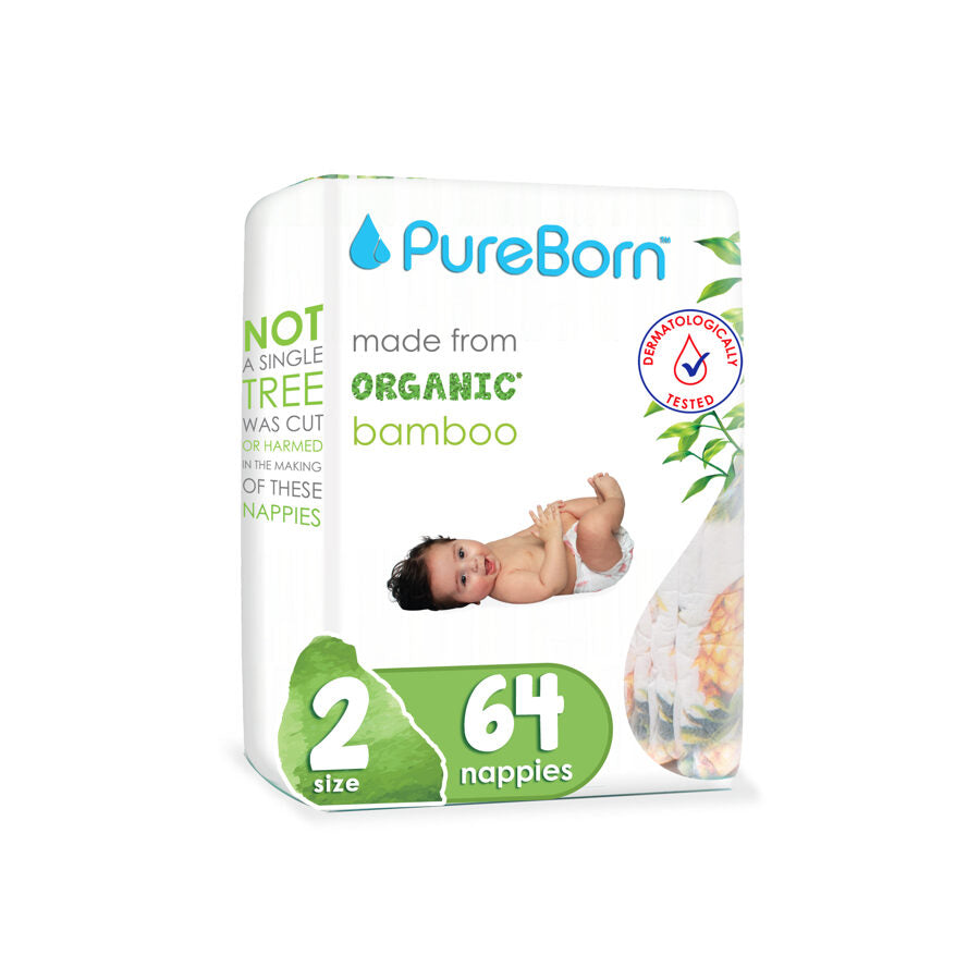 PureBorn diapers with clips size 2 Value Pack 3-6kg 64 pcs 