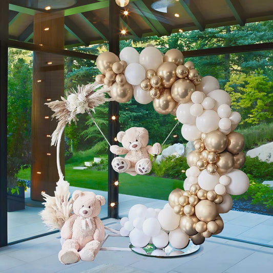 Balloon string, cream color with gold set 90 pcs.