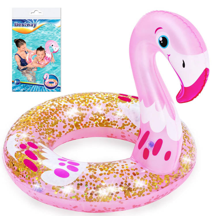 Bestway peldriņķis flamingo rozā 61cm