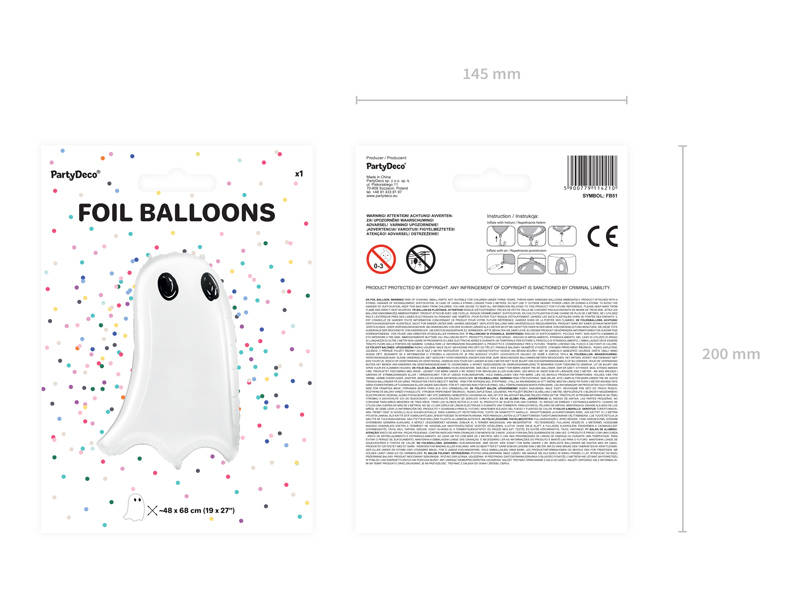 Foil balloon Spirit Halloween Ghost, 48x68cm
