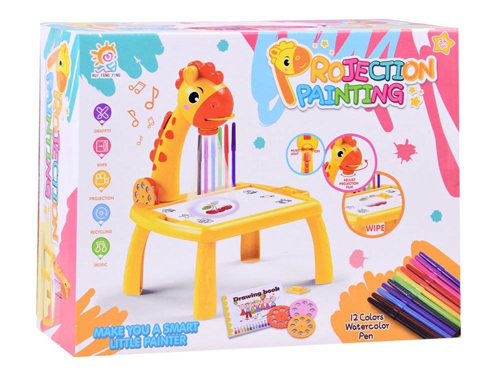 Zīmēšanas projektors bērniem  "Žirafe" +12 marķieri