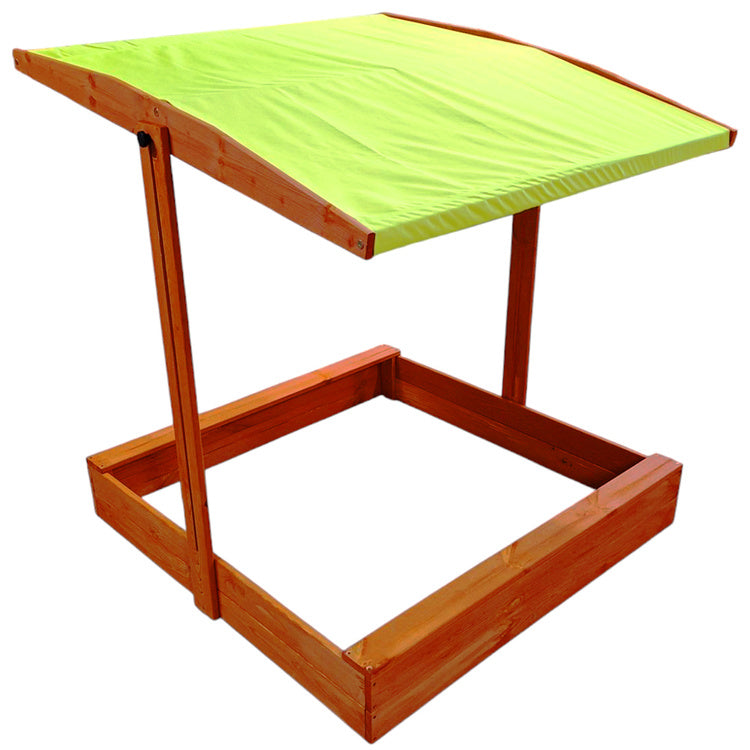 Wooden sandbox with roof 120x120 cm