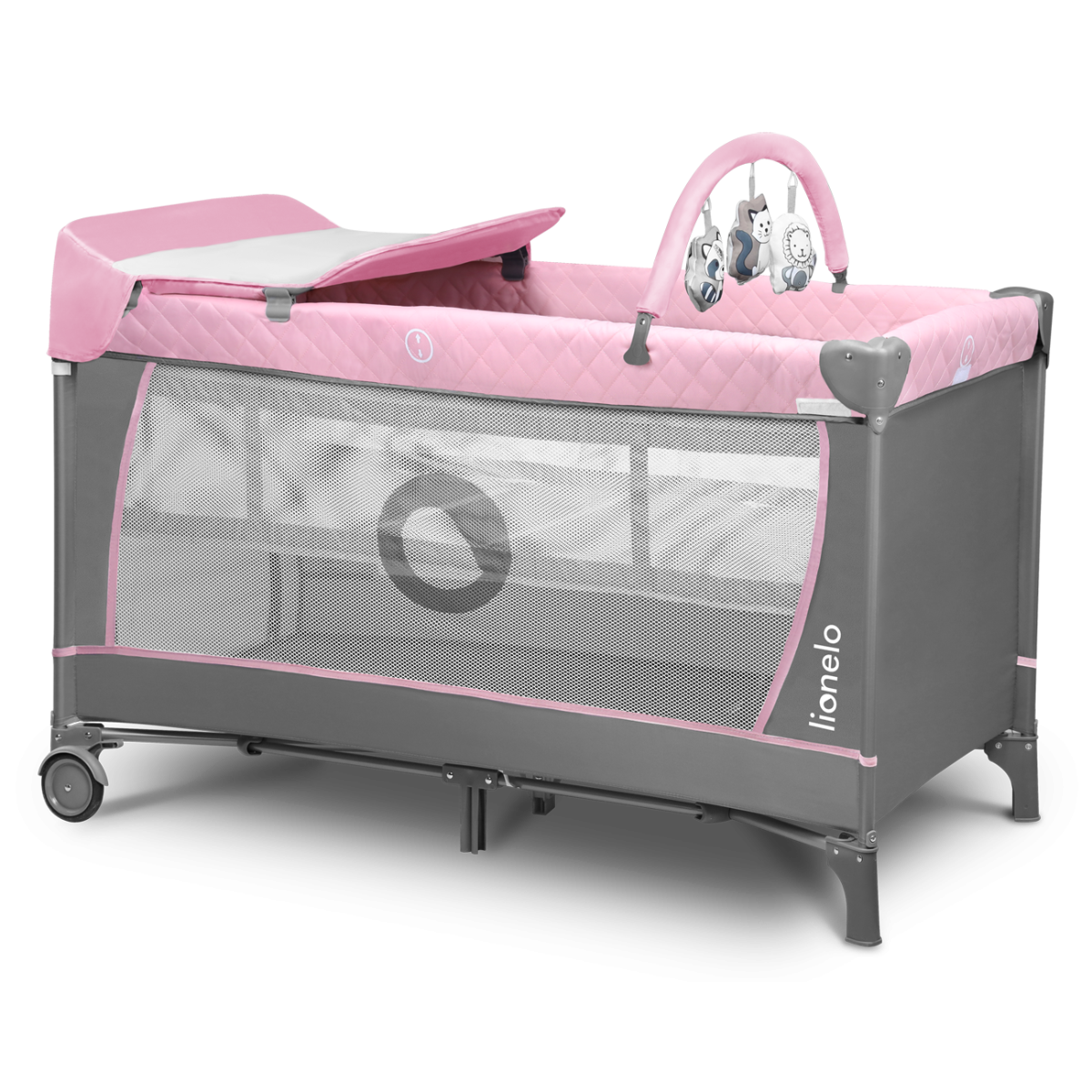 Lionelo Flower Flamingo — bērnu gultiņa 2 vienā