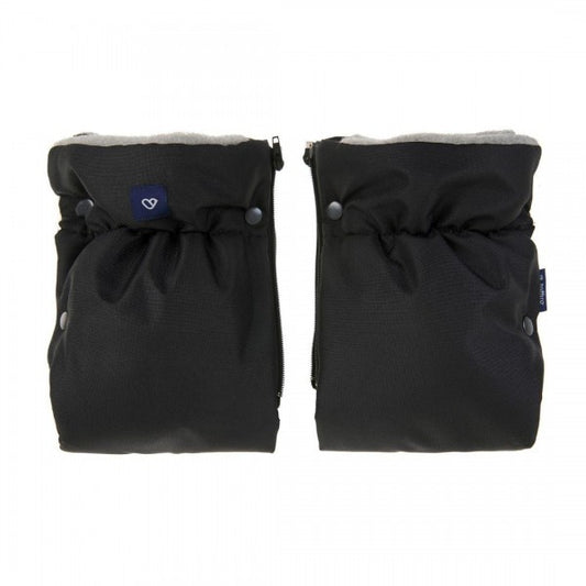 Stroller gloves-muff Gray Wool Premium/Black M-098