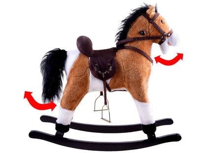 A large rocking horse that wags its tail