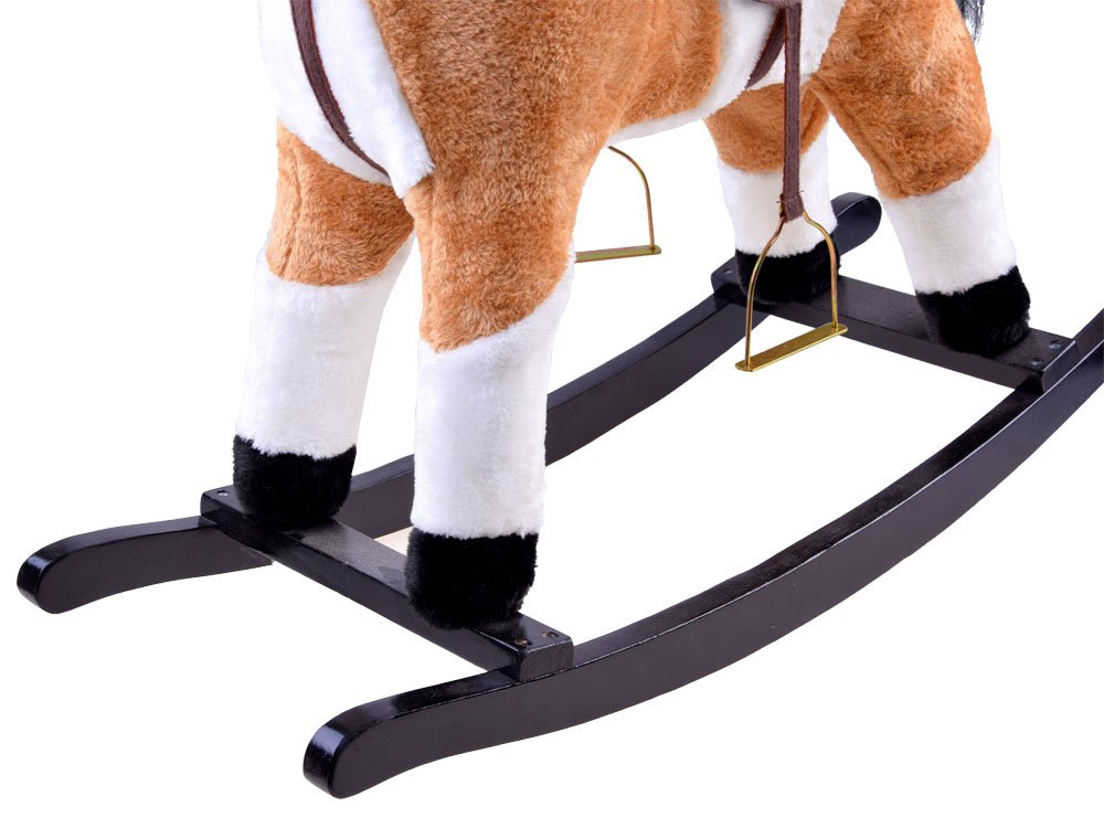 A large rocking horse that wags its tail