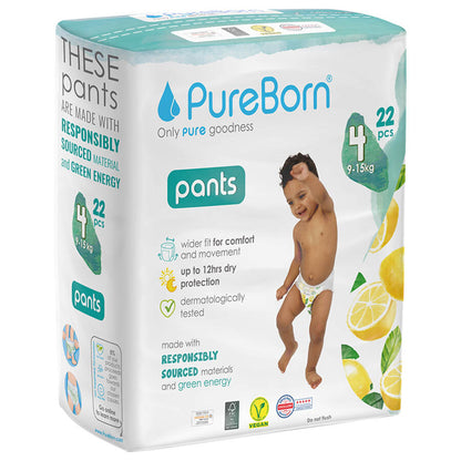 PureBorn pull-on diapers size 4, 9-15kg 22pcs