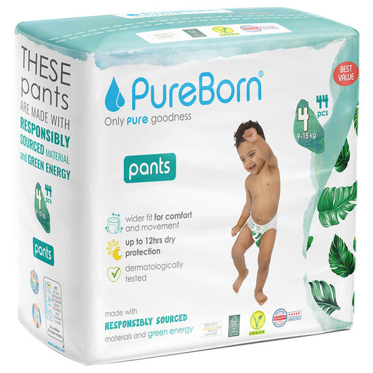 PureBorn pull-on diapers size 4, 9-15kg 44pcs
